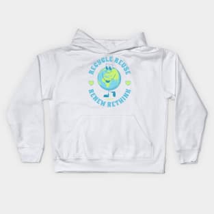 Recycle Reuse Renew Rethink Crisis Environmental Activism Kids Hoodie